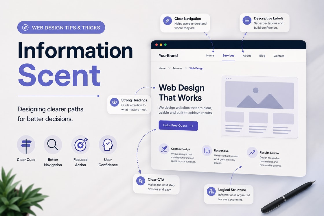 Information Scent in web design with practical UX example